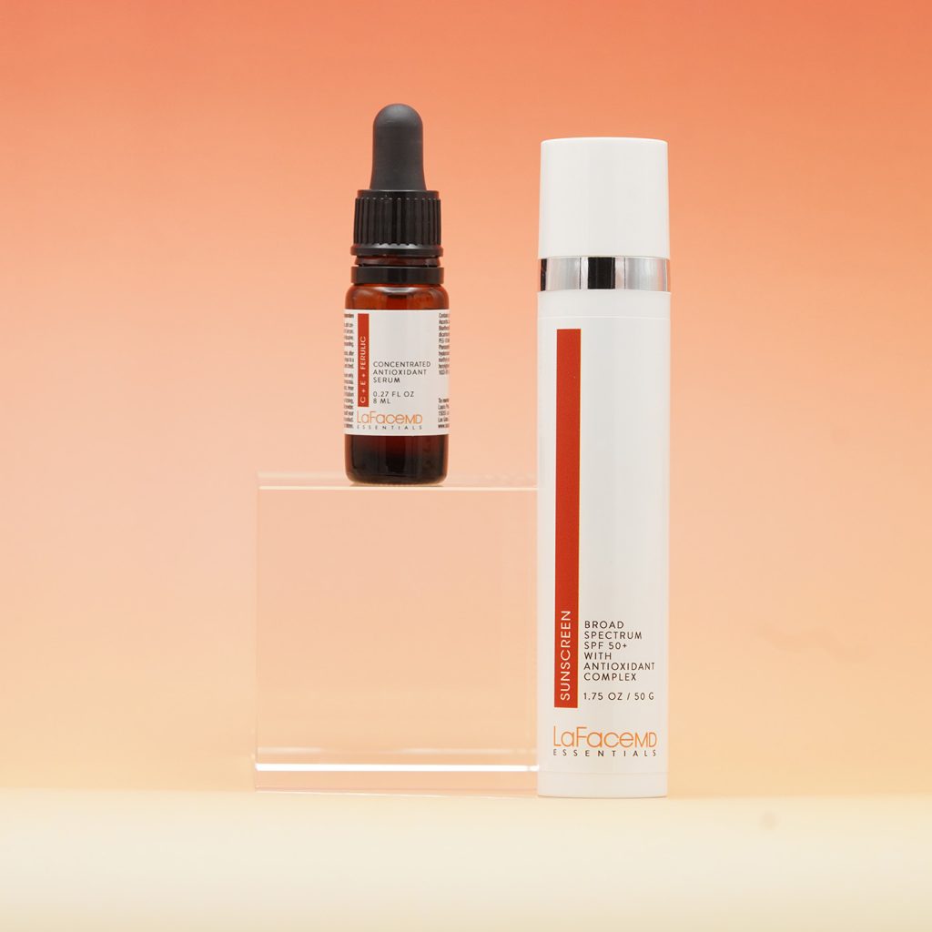 C+E+Ferrulic and Sunscreen (for sun protection)